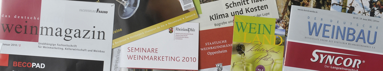 Verschiedene Fachzeitschriften zum Thema Wein © Dienstleistungszentren Ländlicher Raum